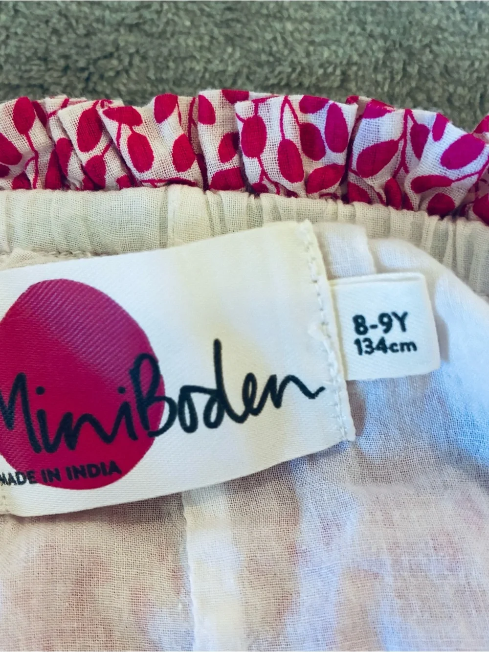 MINI BODEN  Pink White  Printed Tiered Sundress Pink Flowy Girls Size 8-9Y